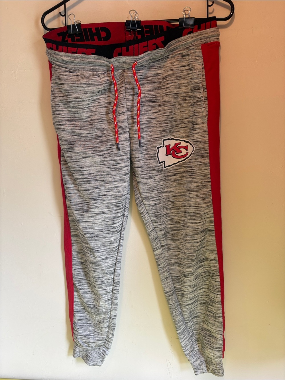 Kids Gray and Red Sweatpants with Team Logo